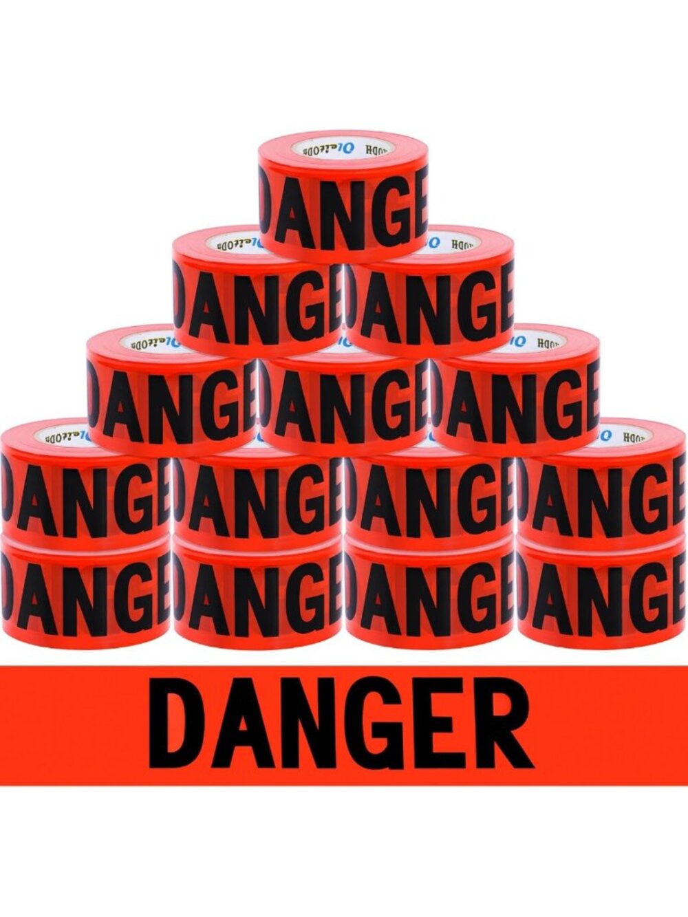 12 Pack Red Danger Tape 3” x 1000’ - Halloween Decor, High Visibility